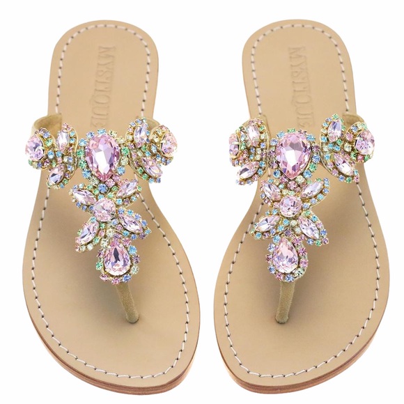 Mystique Boutique Shoes - new Mystique ꕥ Boca Raton Crystal Wedge Sandals ꕥ